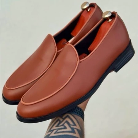 کفش کالج مردانه طرح ساده قهوه ای