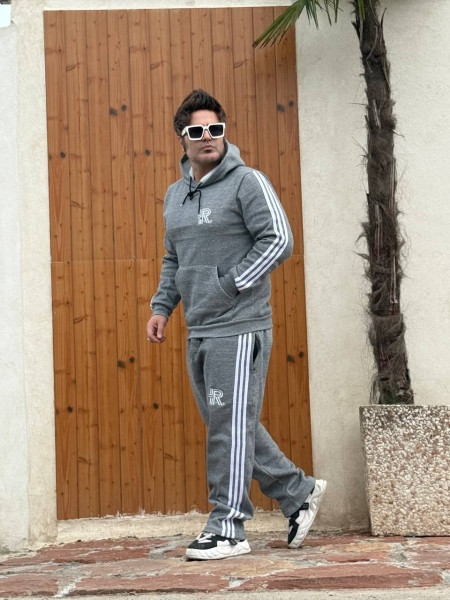 ست هودی شلوار خط دار مردانه