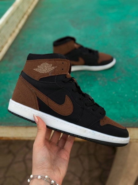 کتونی ساقدار مردانه مشکی قهوه ای