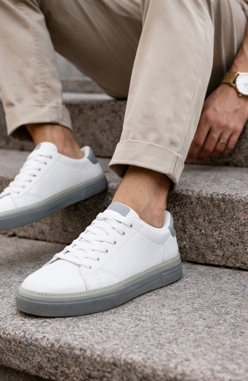 کتونی سفید طوسی مردانه