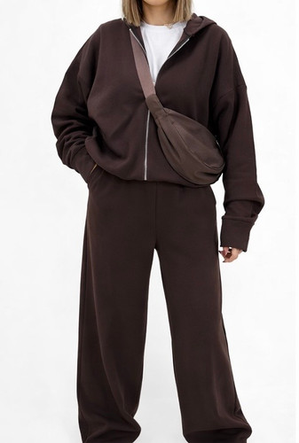 ست سوییشرت شلوار اویشو قهوه ای