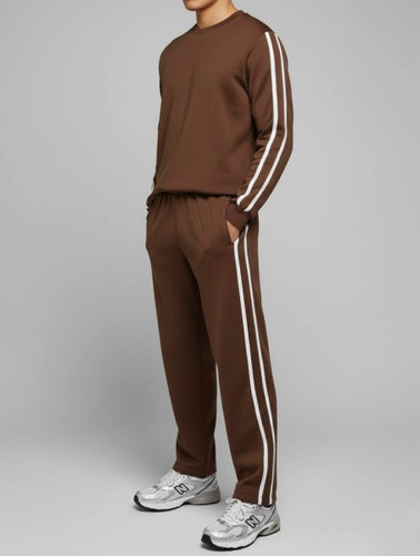 ست دورس و شلوار قهوه ای | ست دورس و شلوار مردانه قهوه ای