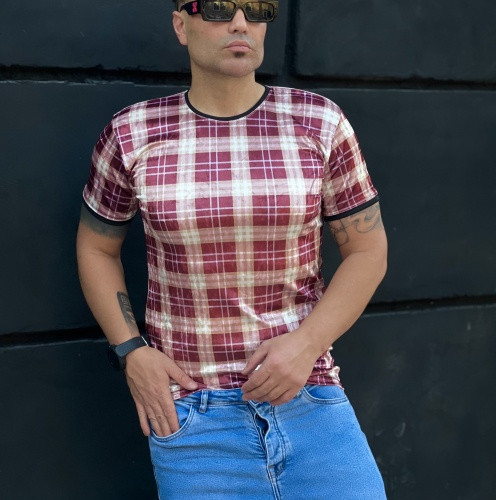 تیشرت مردانه | تیشرت چهارخانه | تیشرت مخمل