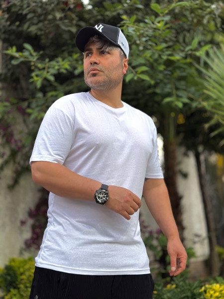 تیشرت ساده سفید مردانه | تیشرت ساده سفید