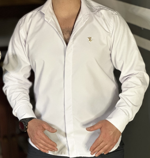 پیراهن سفید ساده مردانه