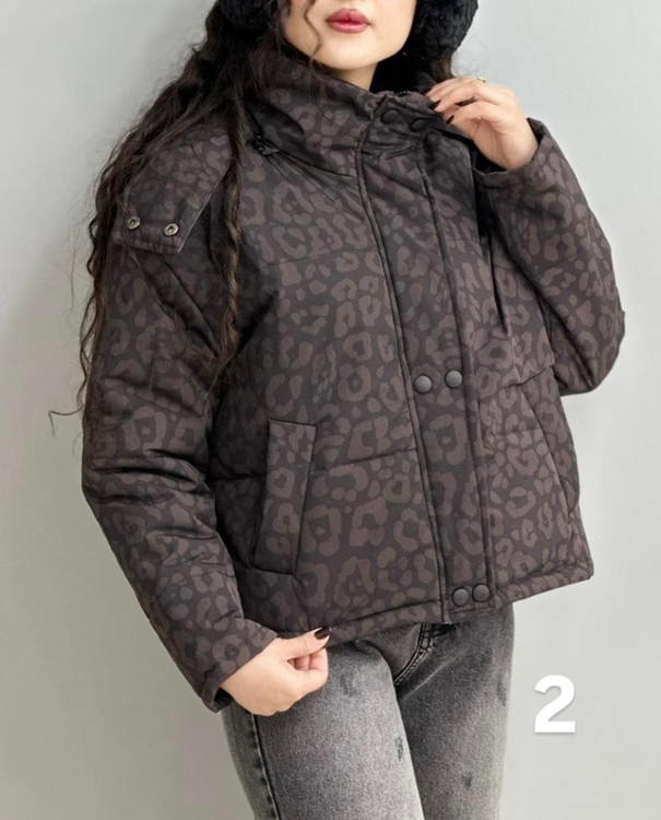 کاپشن پلنگی | کاپشن قهوه ای | کاپشن زنانه