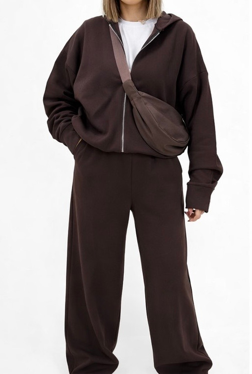 ست سوییشرت شلوار زنانه | ست سوییشرت شلوار زنانه قهوه ای