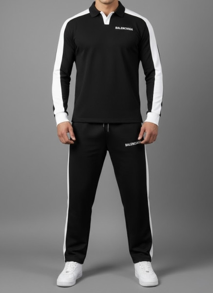 ست نیم زیپ و شلوار مردانه | ست دورس شلوار مشکی مردانه