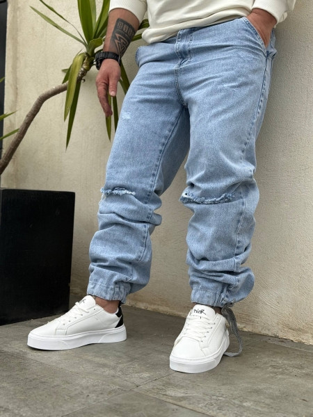 شلوار نیم بگ مردانه | شلوار جین نیم بگ | شلوار جین زاپ دار