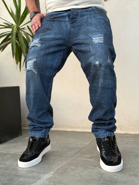 شلوار مام فیت زاپ دار | قیمت شلوار جین مردانه