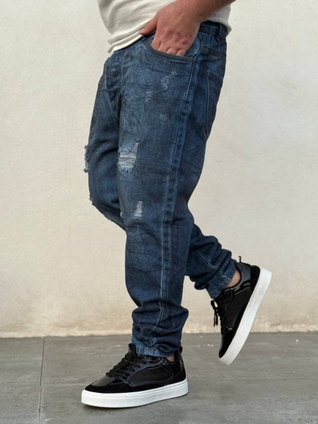 شلوار جین قیمت مناسب | شلوار جین ابی تیره مردانه