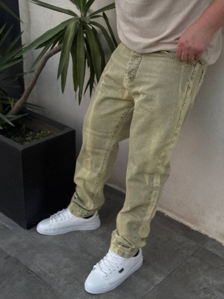 شلوار مردانه پسته ای | شلوار مردانه نیم بگ کرمی | شلوار مردانه