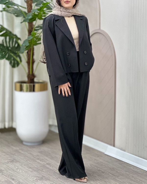 کت و شلوار قیمت مناسب | ست کت و شلوار زنانه سرمه ای
