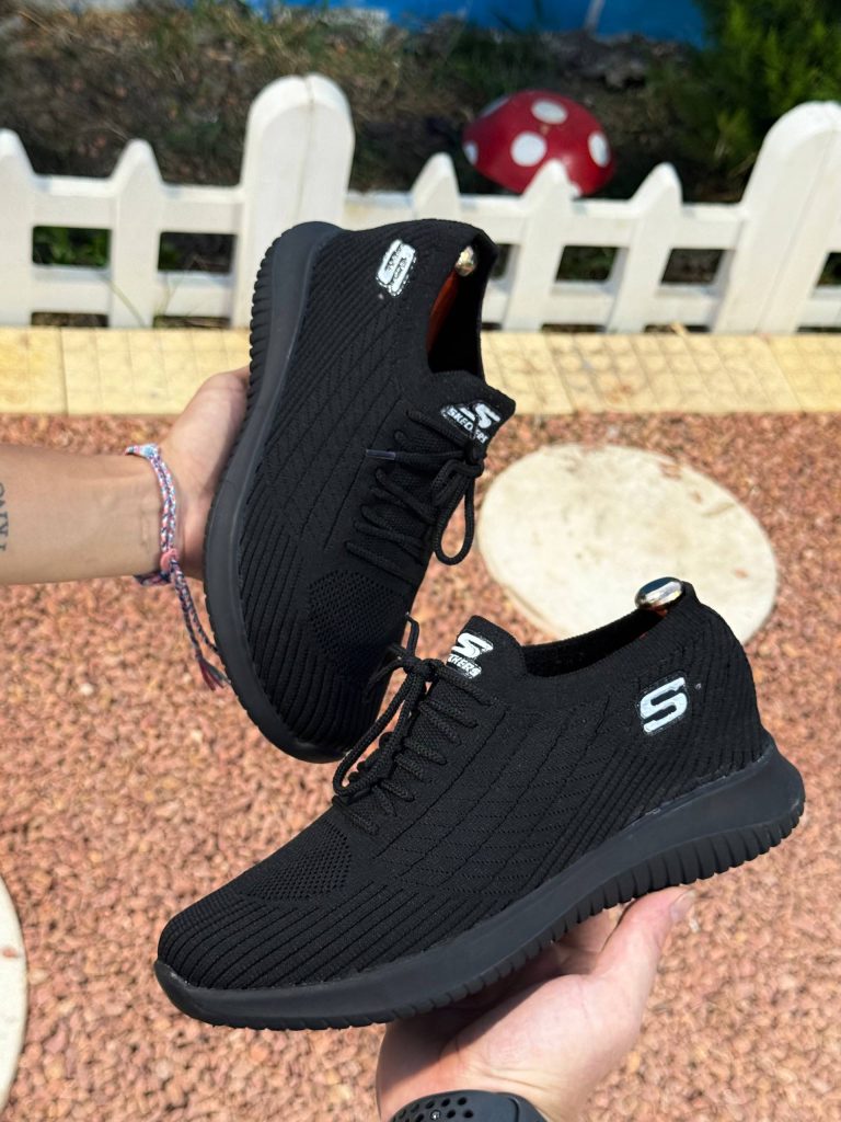 کفش کتونی جورابی مردانه مدل Skechers مشکی زیره PU